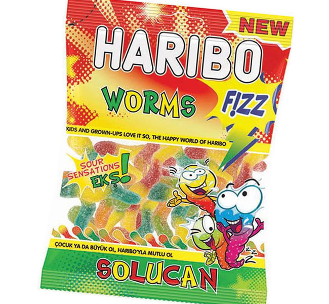 Haribo Worms Fizz Jelly 160g