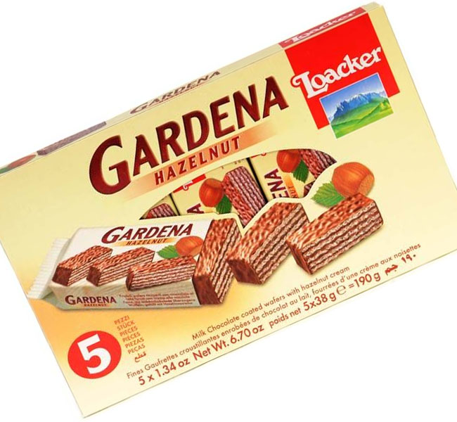 Loacker Gardena Hazelnut Wafer 5x38g