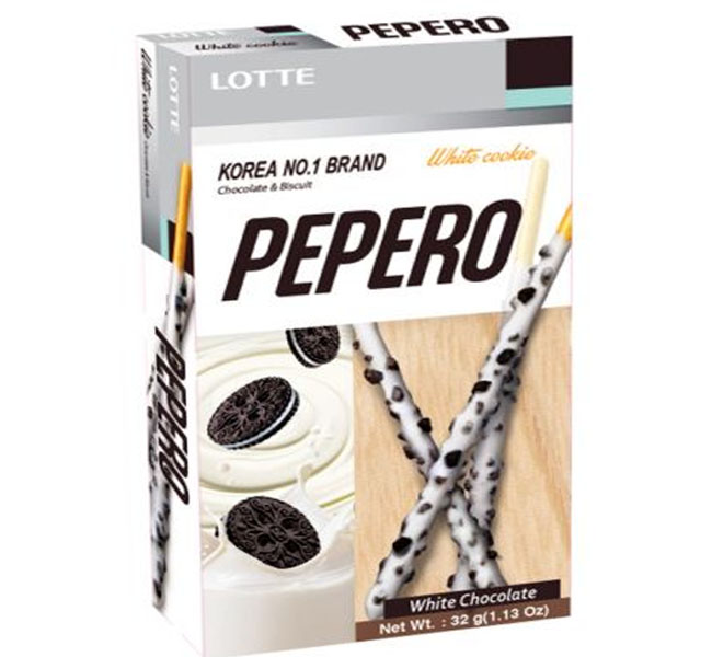 Lotte Pepero White Cokies Biscuit With Chocolate 8x32g