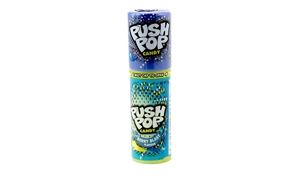 Bazooka Push Pop Strawberry &amp; Blackcurrant Candy 15g