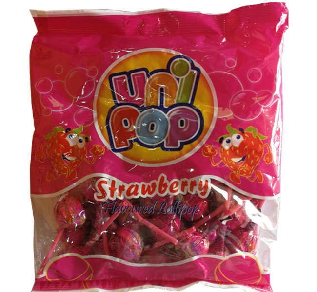 UniPop Strawberry Lollipop 40x10g