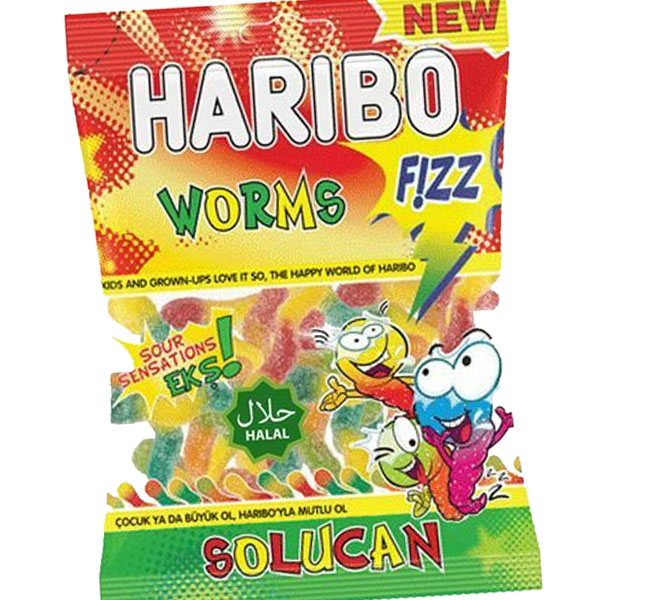 Haribo Worms Fizz Jelly 80g