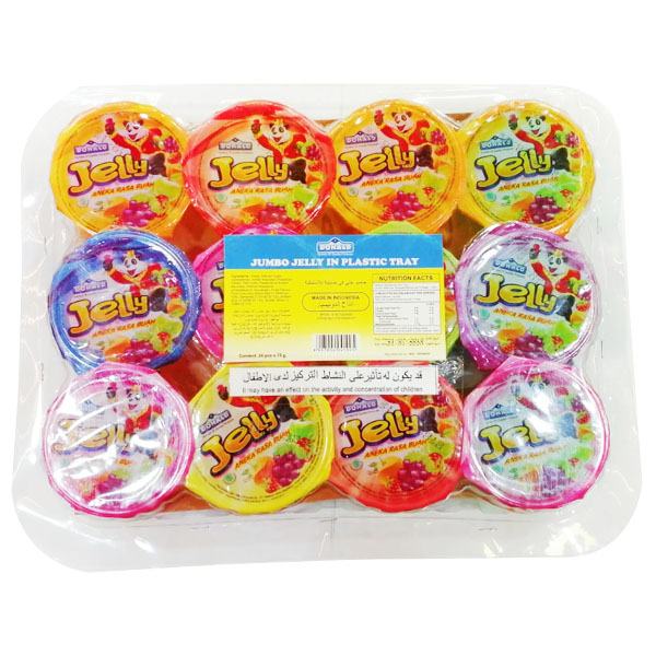 Donald Jelly Fruits Plastic Tray 24x75g 