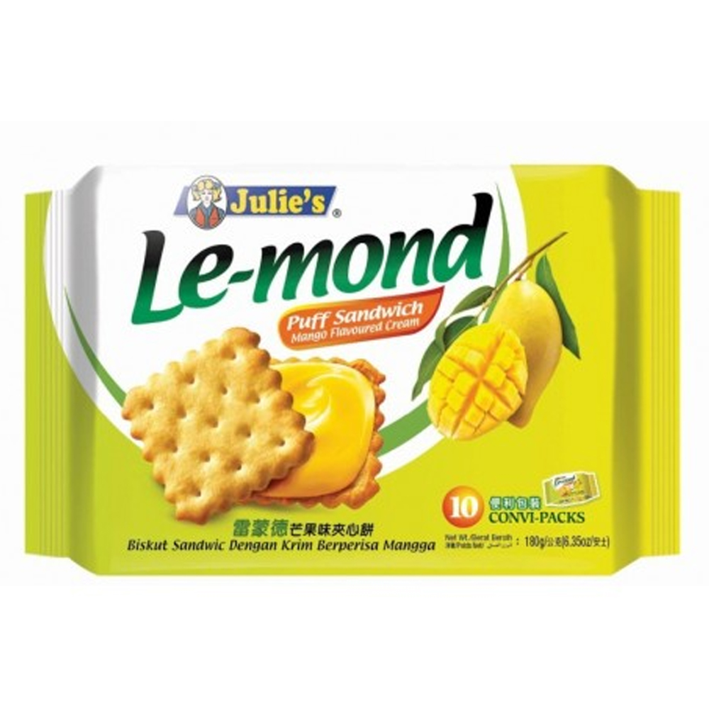 Julie's Lemond Puff Sandwish Mango Biscuit 180g