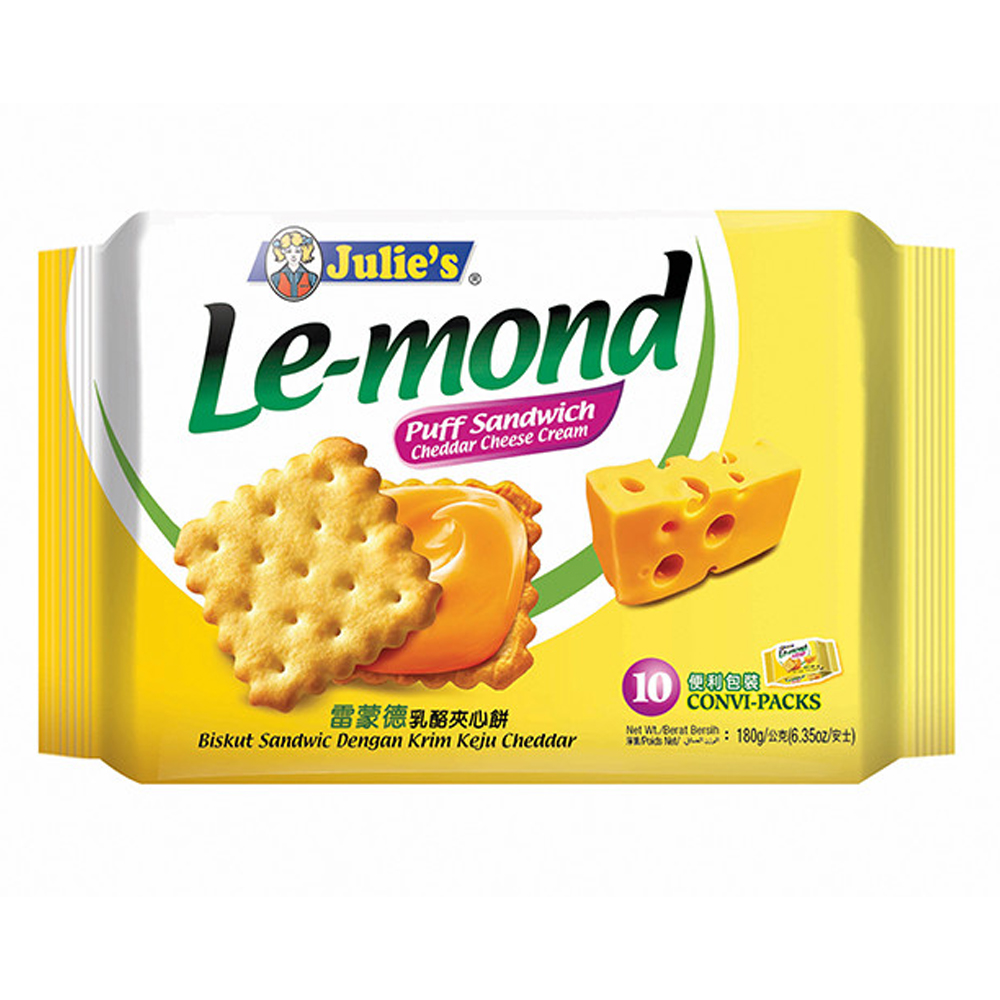Julie's Lemond Puff Sandwish Cheddar Cheese Biscuit 180g