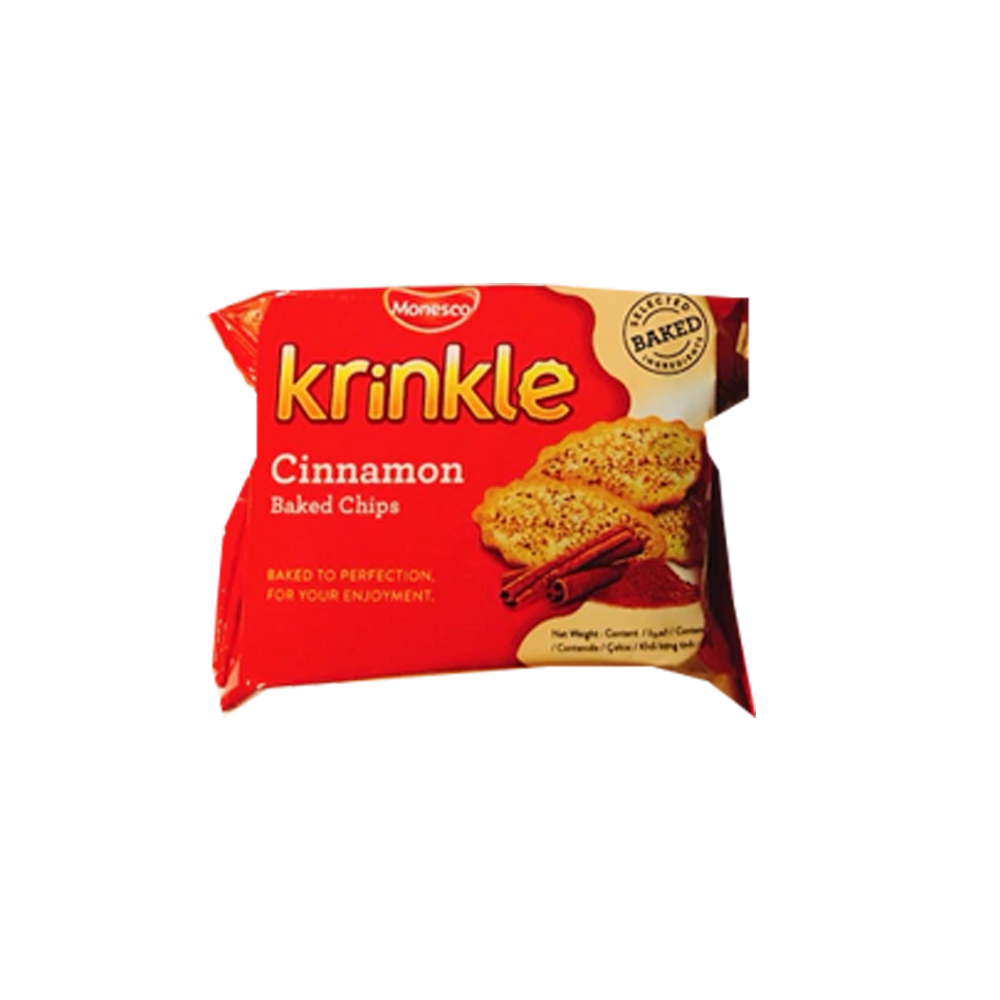 Monesco Krinkle Baked Chips XCinnamon Biscuit 40g