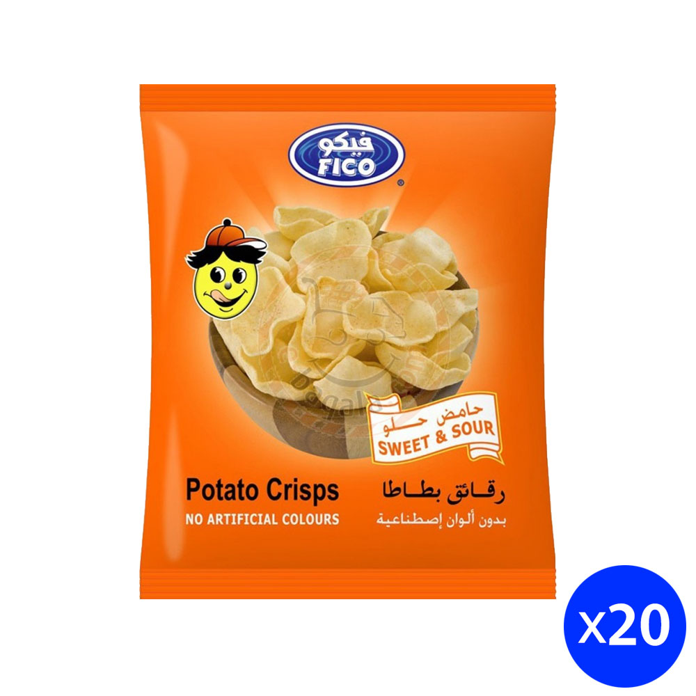 Fico Potato Crisps Sweet &amp; Sour Potato 20x15g