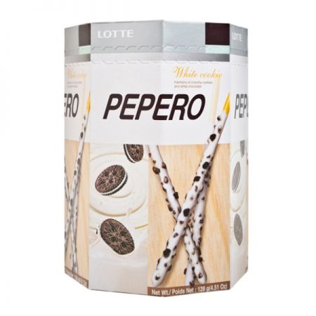 Lotte Pepero White Cookie Biscuit With Chocolate 128g