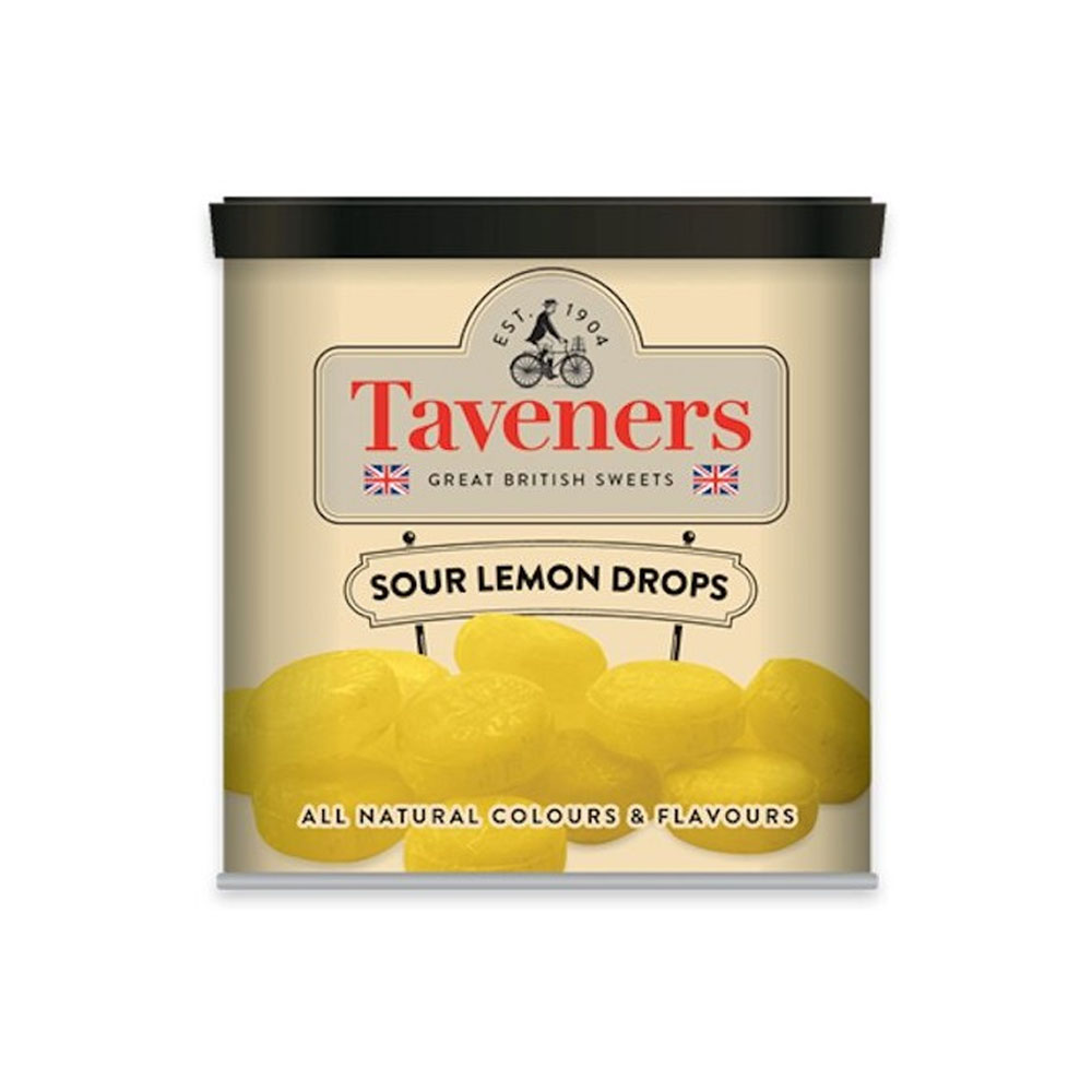 Taveners Sour Lemon Drops Candy 200g