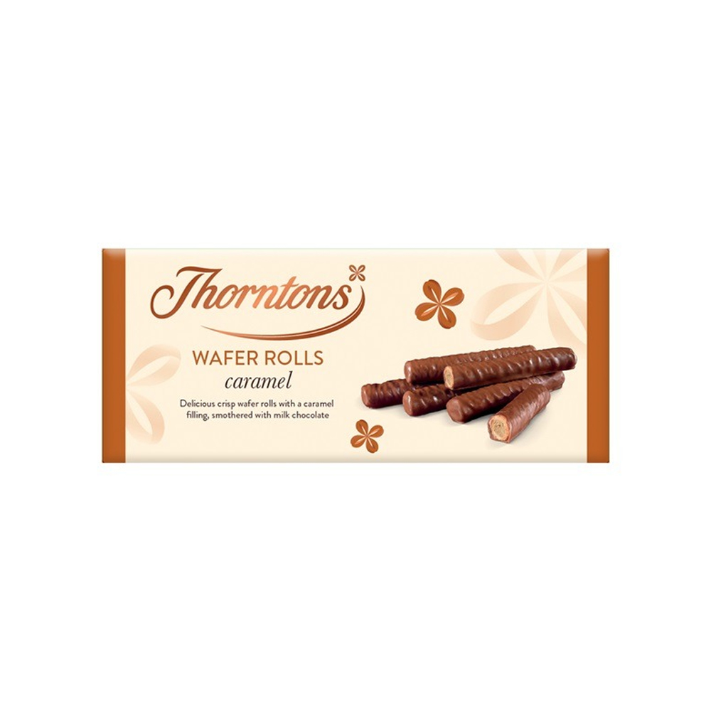Thorntons Wafer Rolls Caramel Wafer 129g