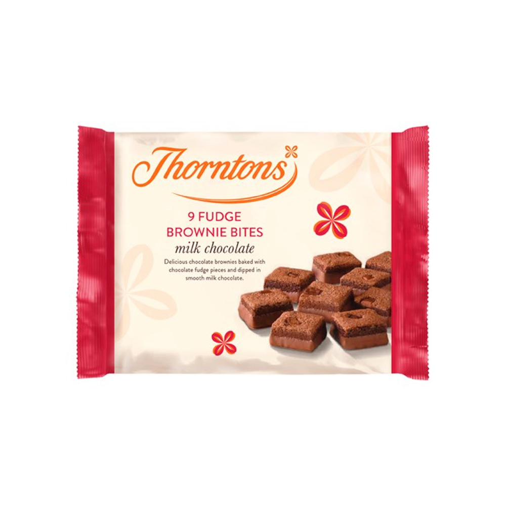 Thorntons Chocolate Milk Fudge Brownie Bites Wafer 126g