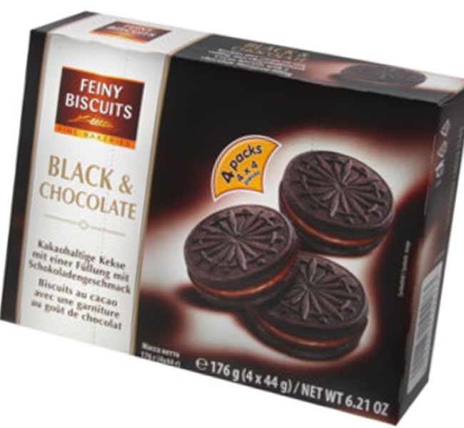 Feiny Biscuit Black &amp; Chocolate 176g (4x44g)