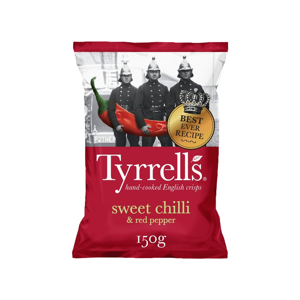 Tyrrells English Crisps Sweet Chilli &amp; Red Pepper Potato 150g