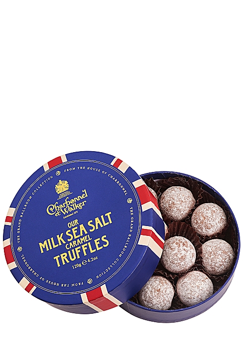 Charbonnel Walker Milk Sea Salt Caramel Truffles Chocolate British flag 120g
