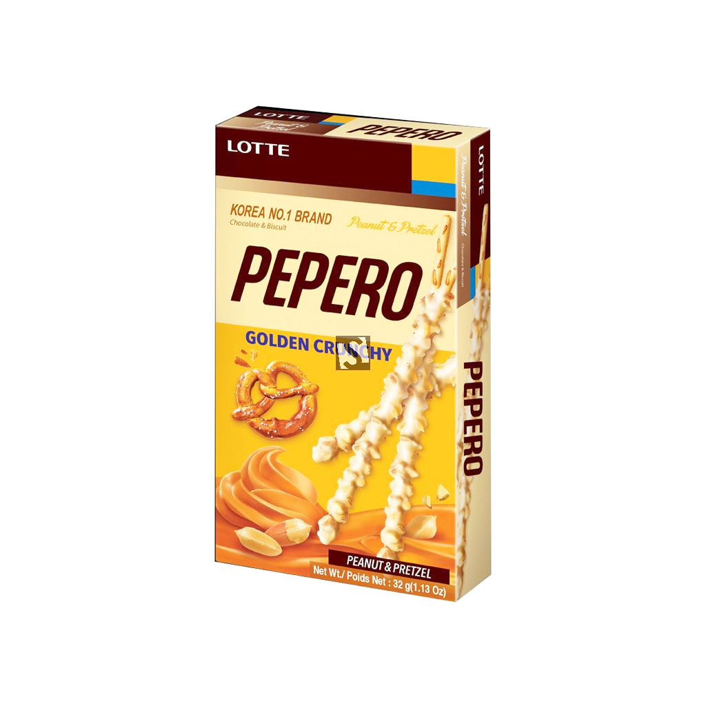 Lotte Peanut Pepero Golden Crunchy Biscuit With Chocolate 32g