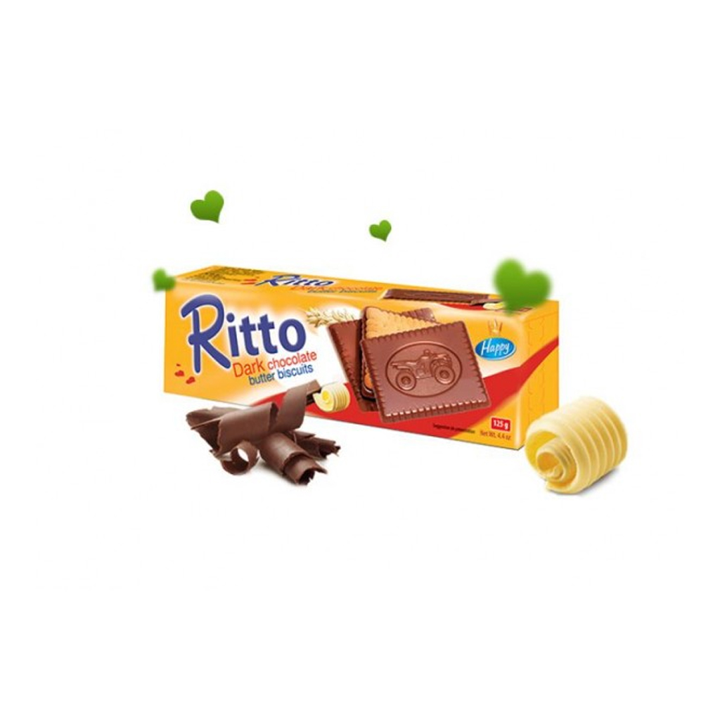 Happy Ritto Dark Chocolate Butter Biscuit 125g