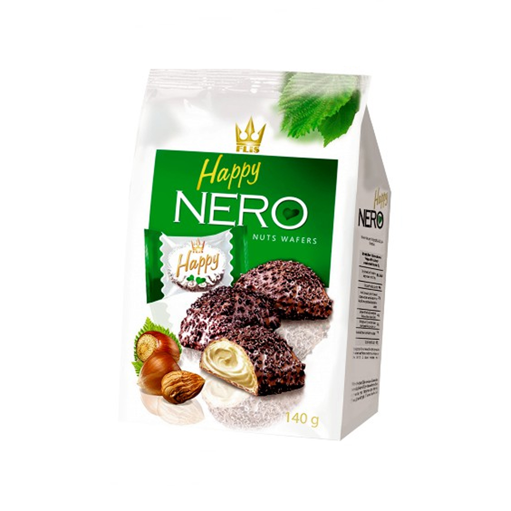 Happy Nero Nuts Wafers 140g