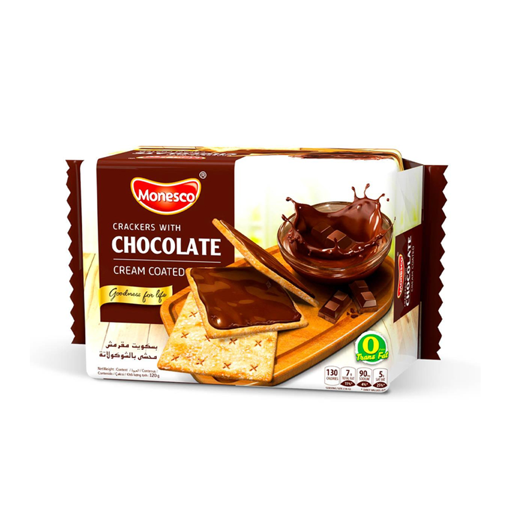 Monesco With Chocolate Crackers Biscuit 120g
