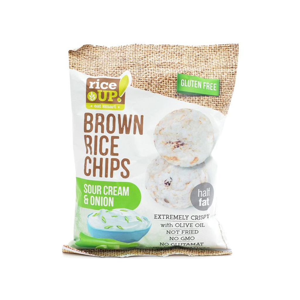 Rice Up Brown Rice Chips With Sour Cream &amp; Onion 25g