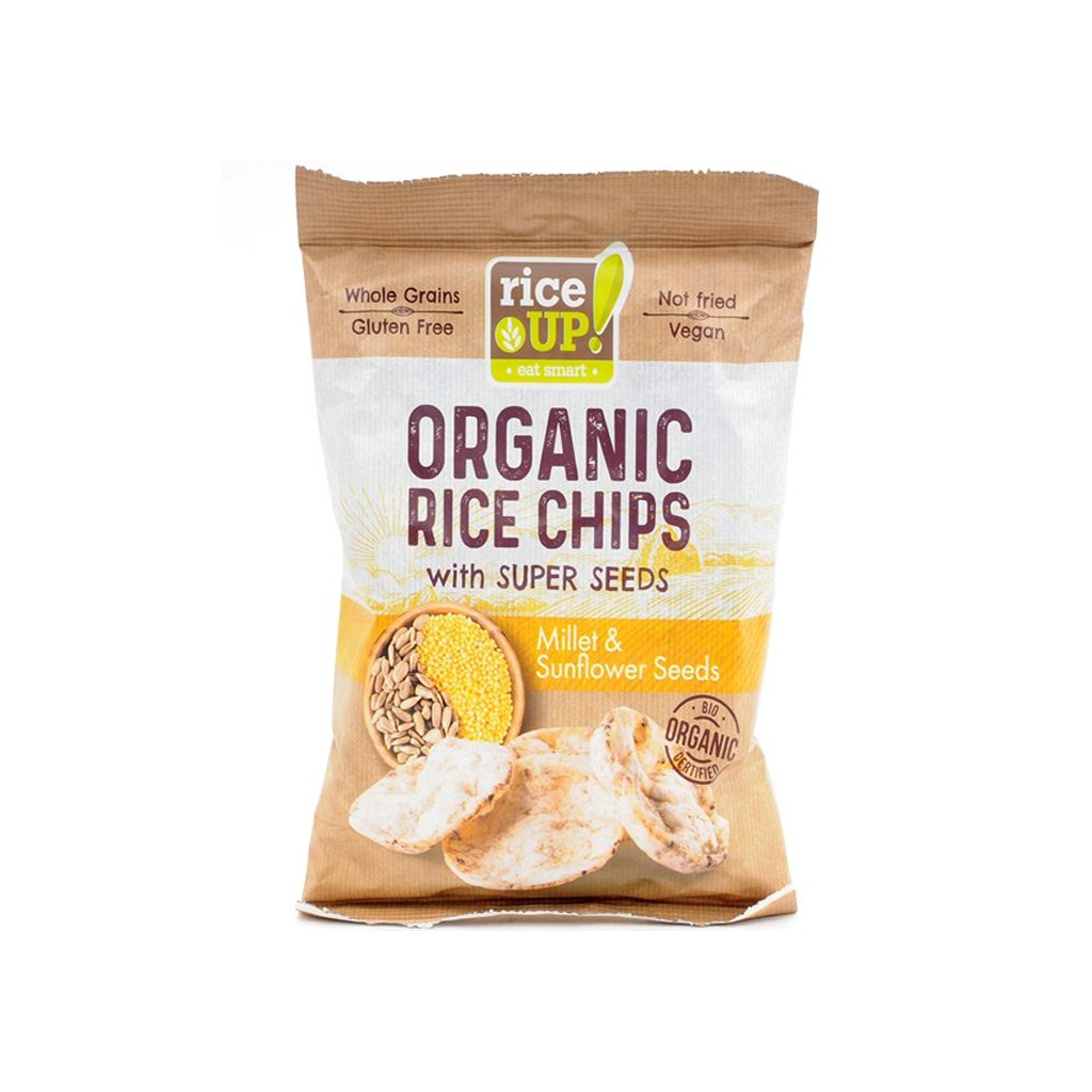Rice Up Organic Rice Chips Millet &amp; Sunflower Seeds 25g