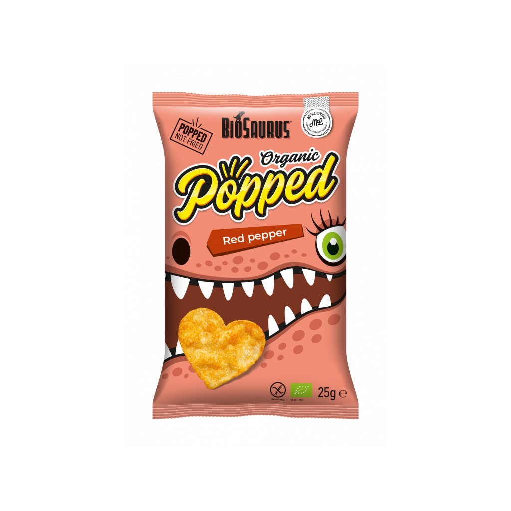 Biosaurus Popped Organic Red Pepper Pufak 25g
