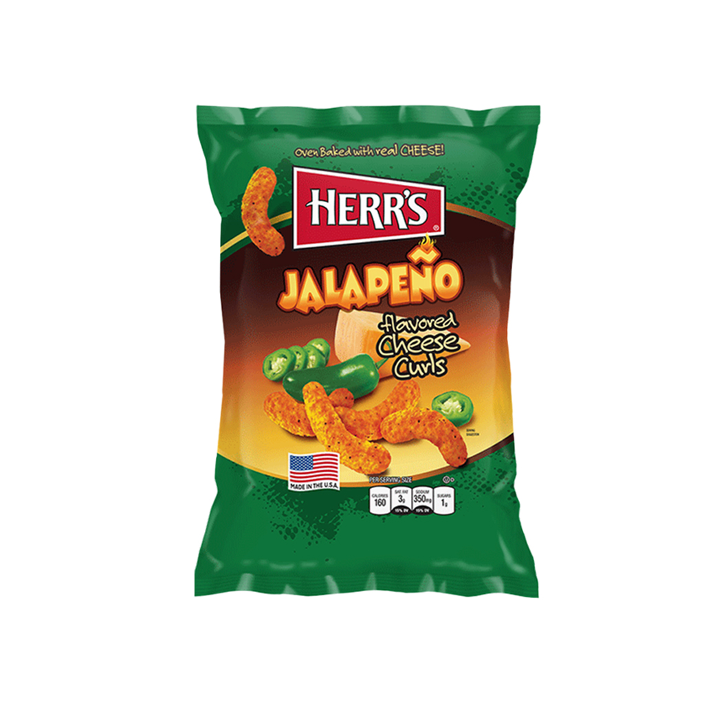 Herr's jalapeno cheese curles Pufak 28.4g