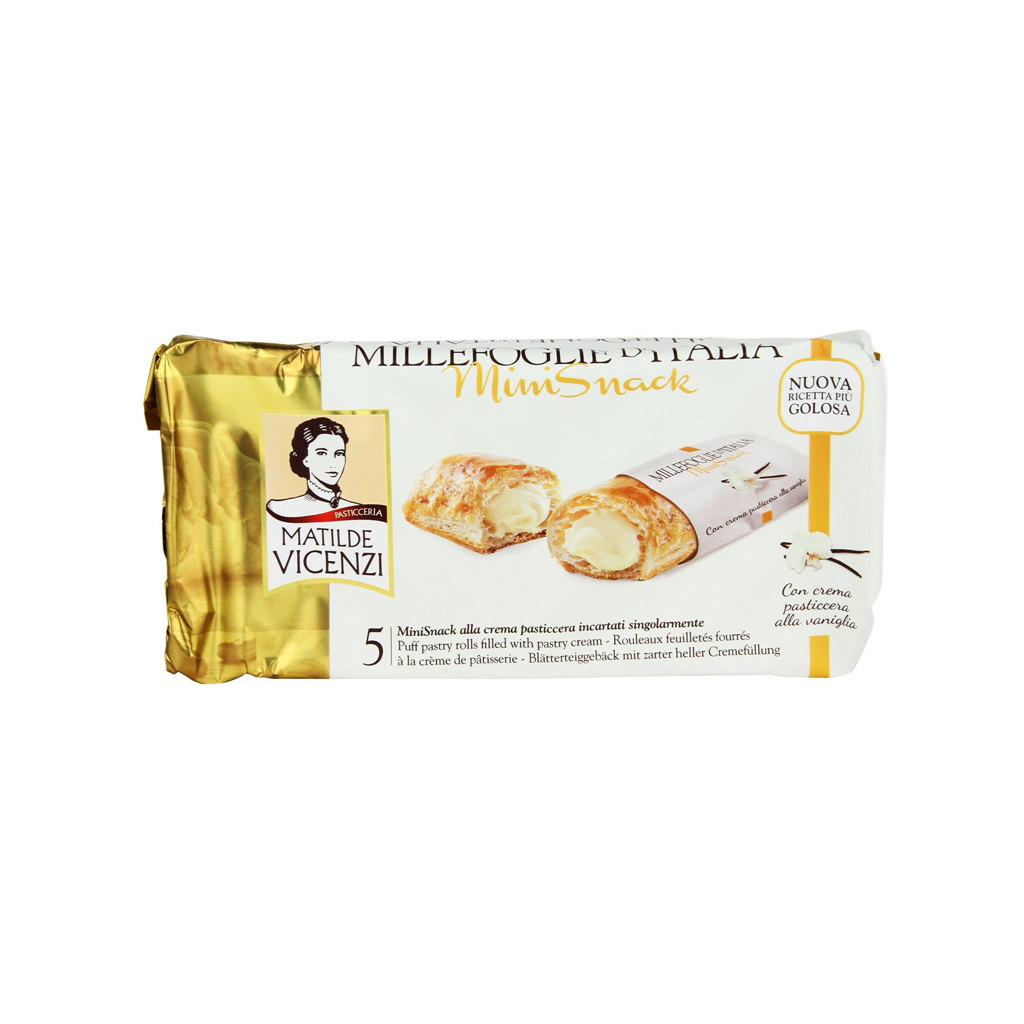 Vicenzi Mini Snack Pastry rol With Vanilla Cream Biscuit 125g