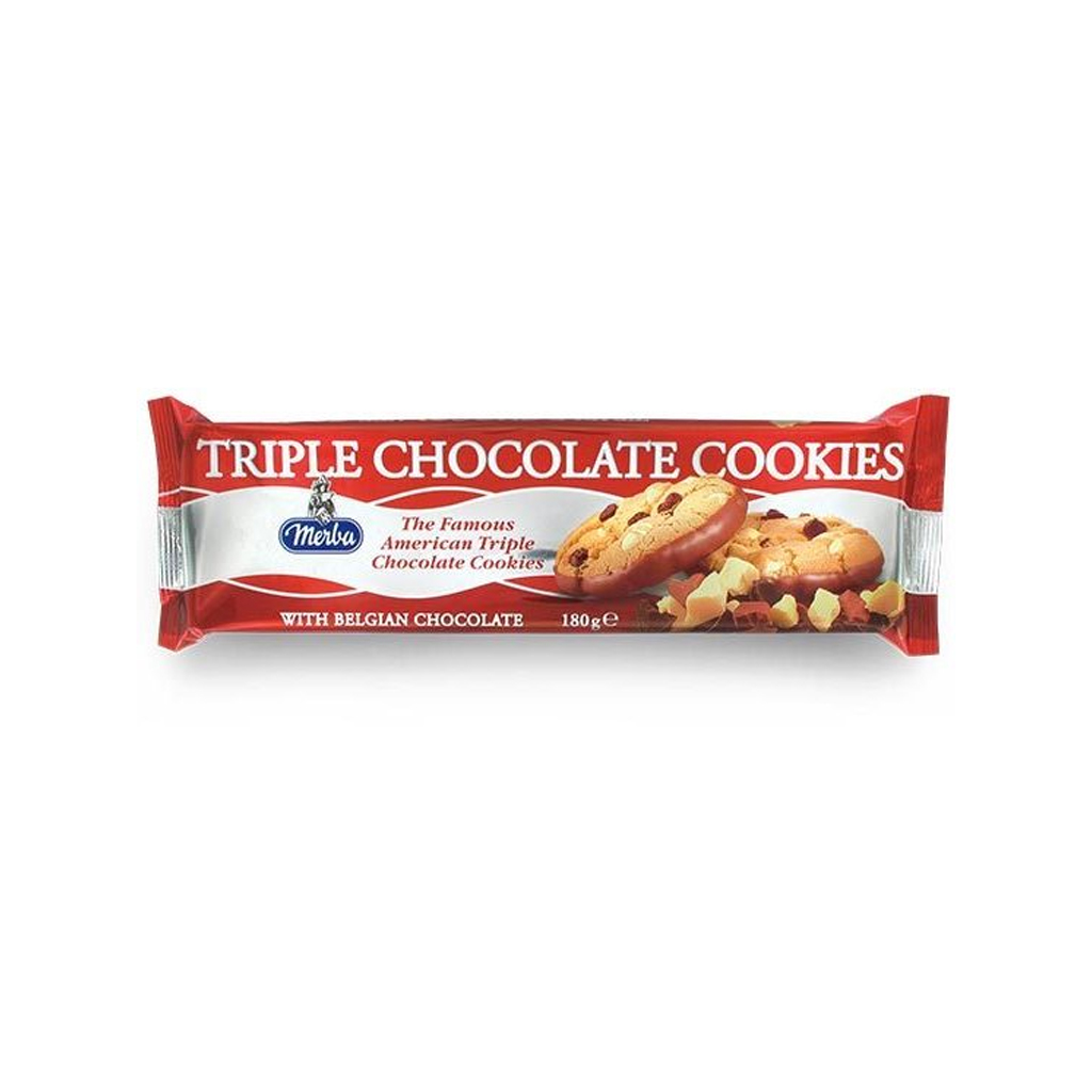 Merba Triple Chocolate Cookies with Belgian Chocolate 180g