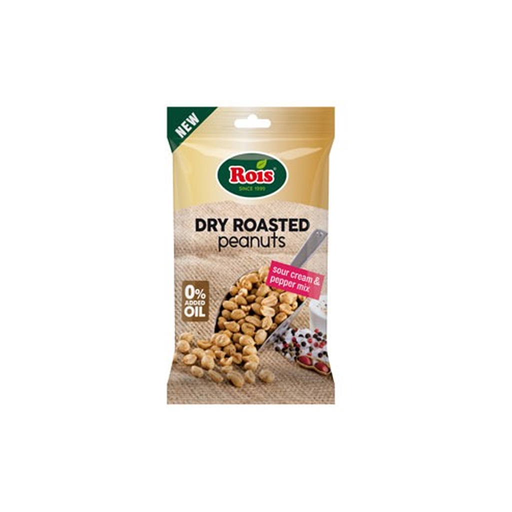 Rois Dry Roasted Peanuts Sour Cream &amp; Pepper Mix 140g