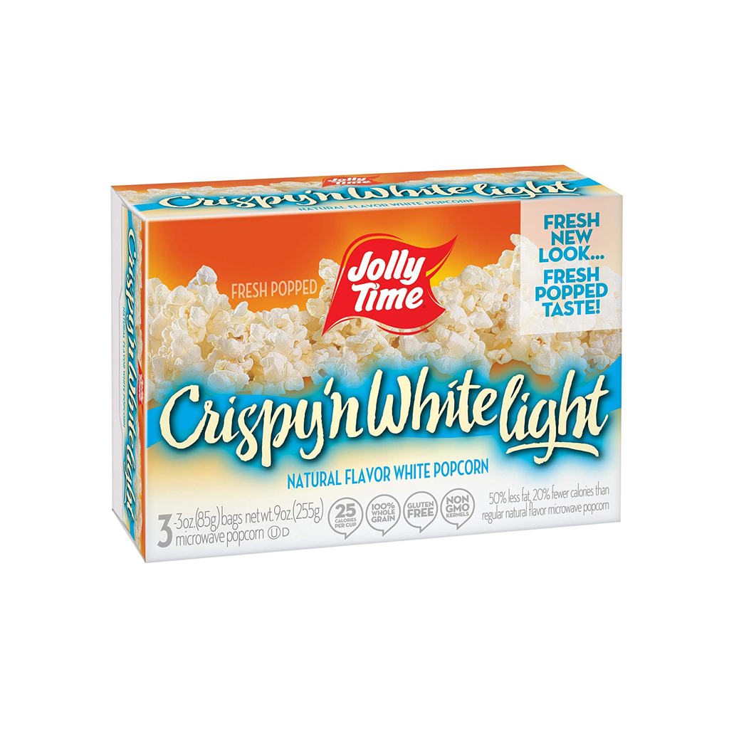 Jolly Time Crispy 'n White Light Microwave Popcorn 255g