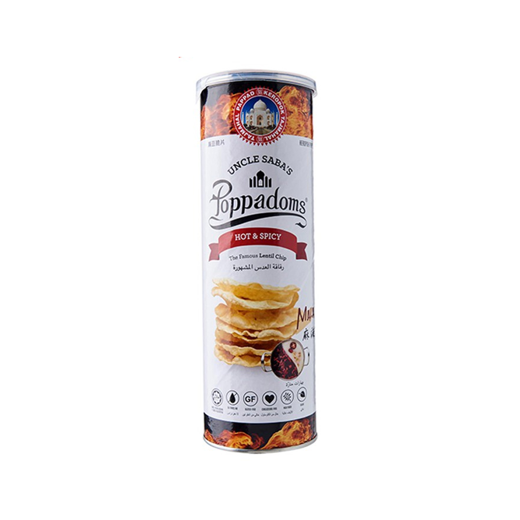 Uncle Saba's Poppadoms Hot &amp; Spicy potato 70g