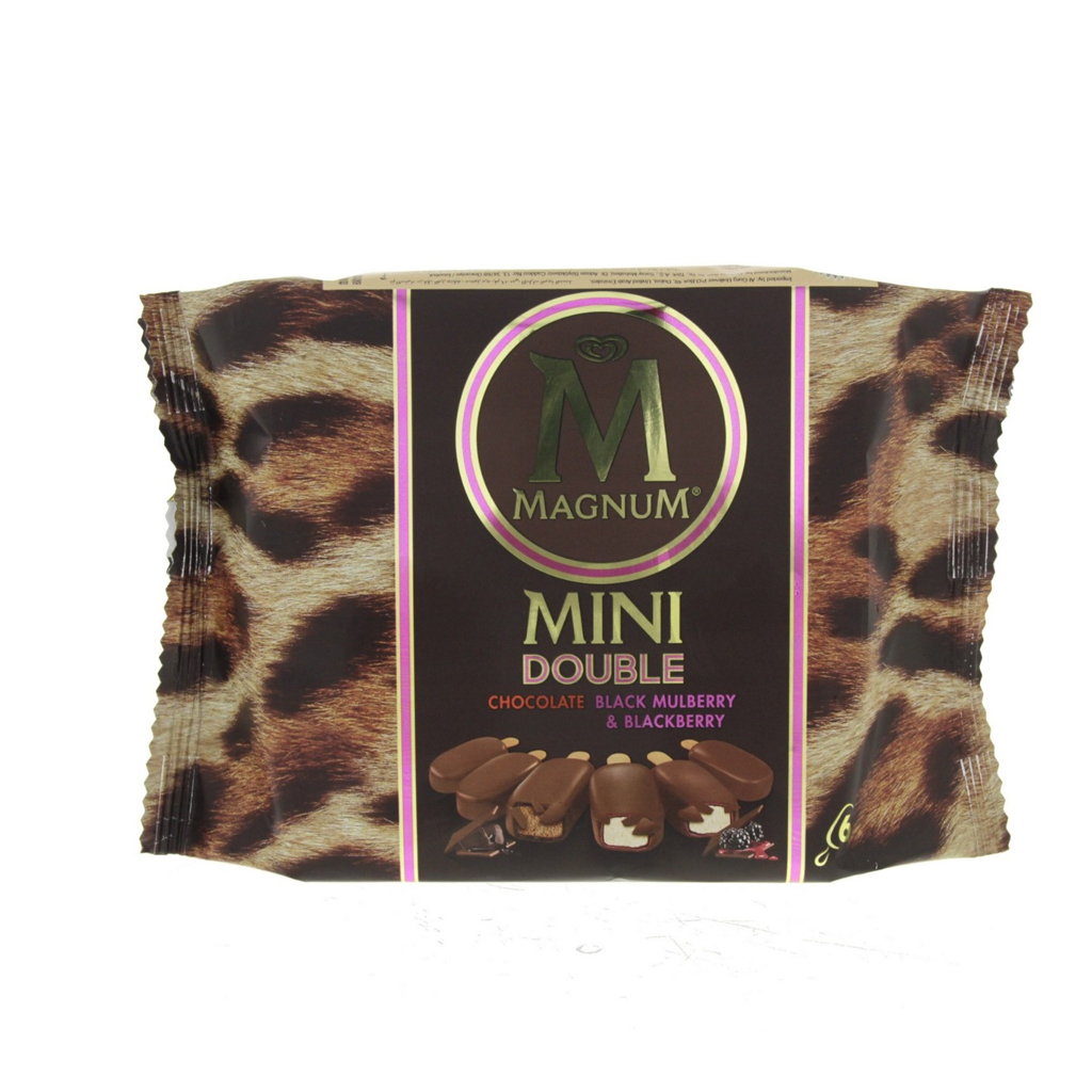 Magnum Ice Cream Mini Double Chocolate Black Mulberry &amp; Blackberry 6x60ml