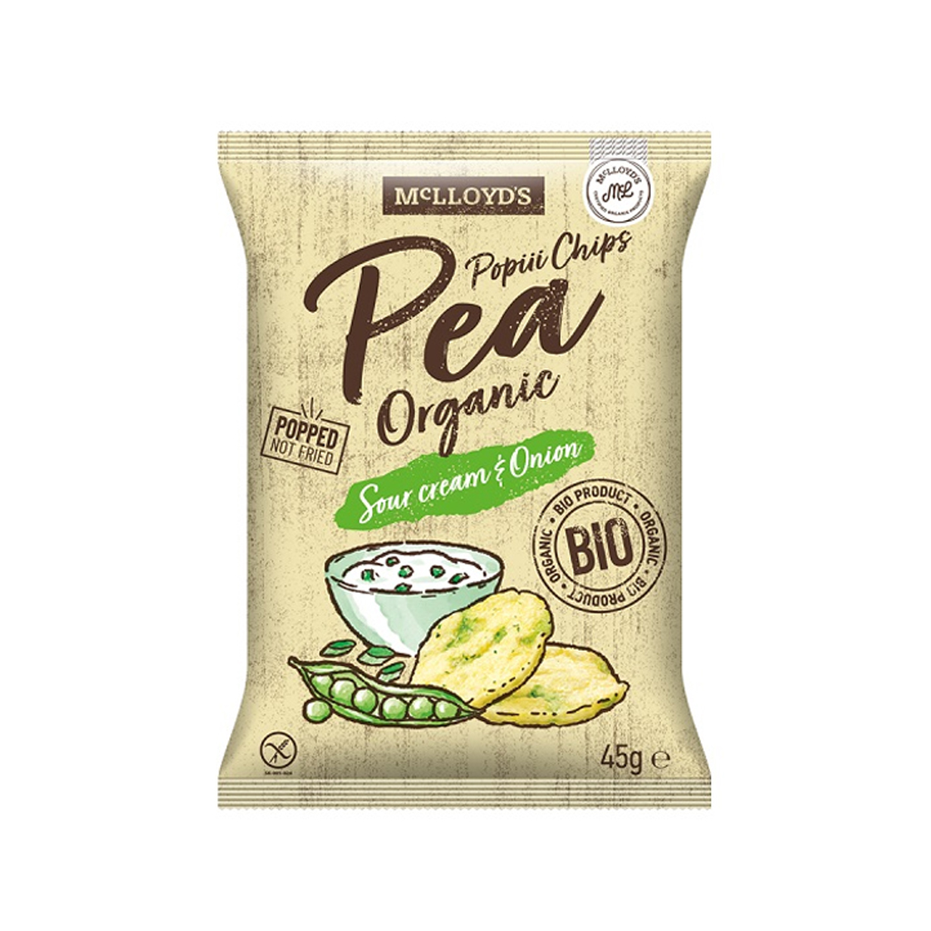 Mc Lloyd's Popiii Chips Pea Organic Sour Cream and Onion 45g 