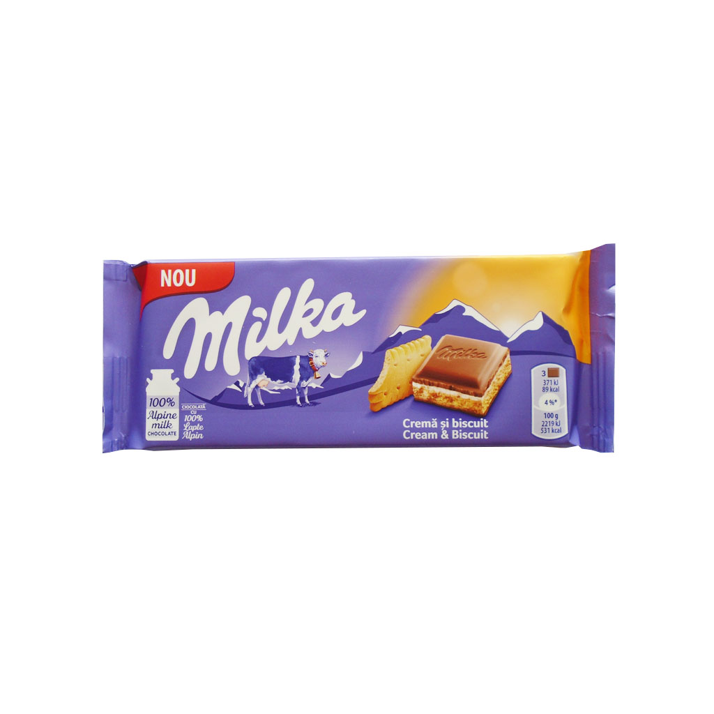 Milka Cream &amp; Chocolate Biscuit 100g