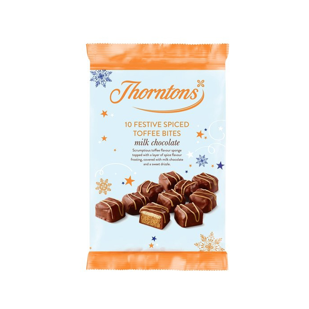 Thorntons 10PK Festive Spiced Toffee Bites Milk Chocolate Wafer 126g