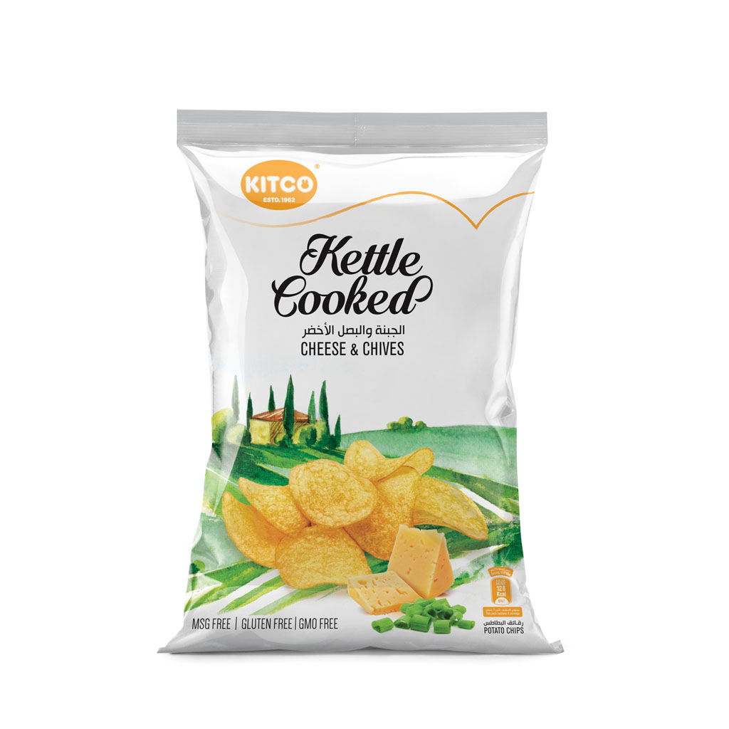 Kitco Kettle Cooked Potato Chips With Cheese &amp; Chives 150g