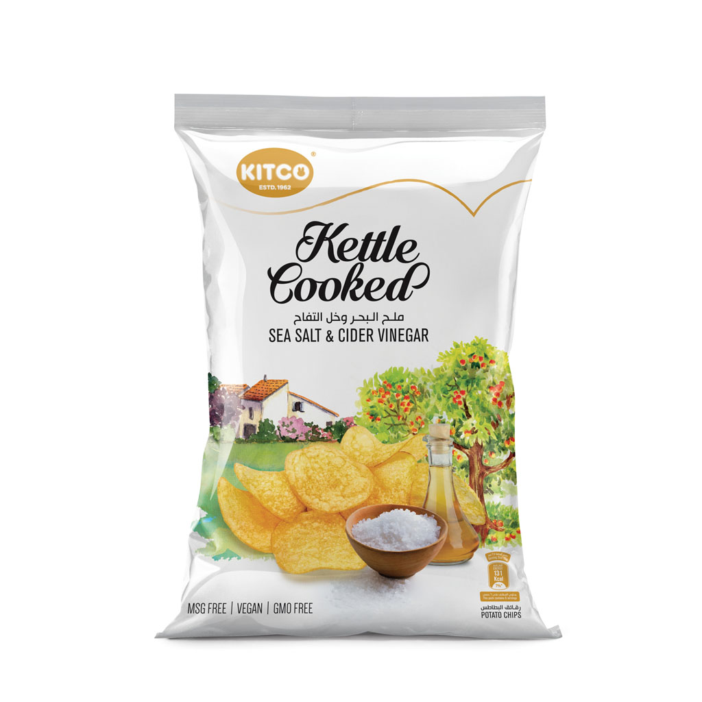 Kitco Kettle Cooked Potato Chips With Sea Salt &amp; Cider Vinegar 150g