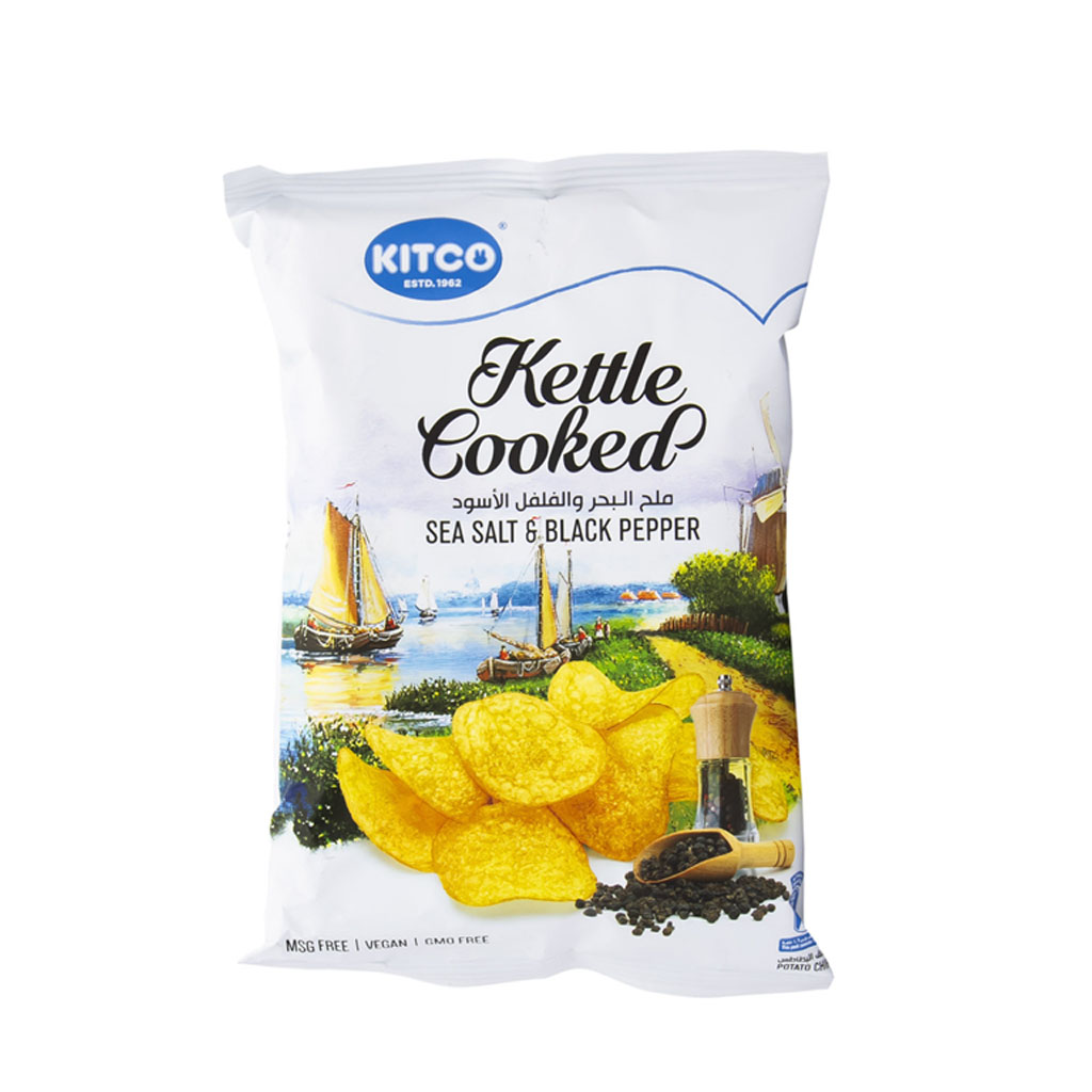 Kitco Kettle Cooked Potato Chips With Sea Salt &amp; Black Papper 150g