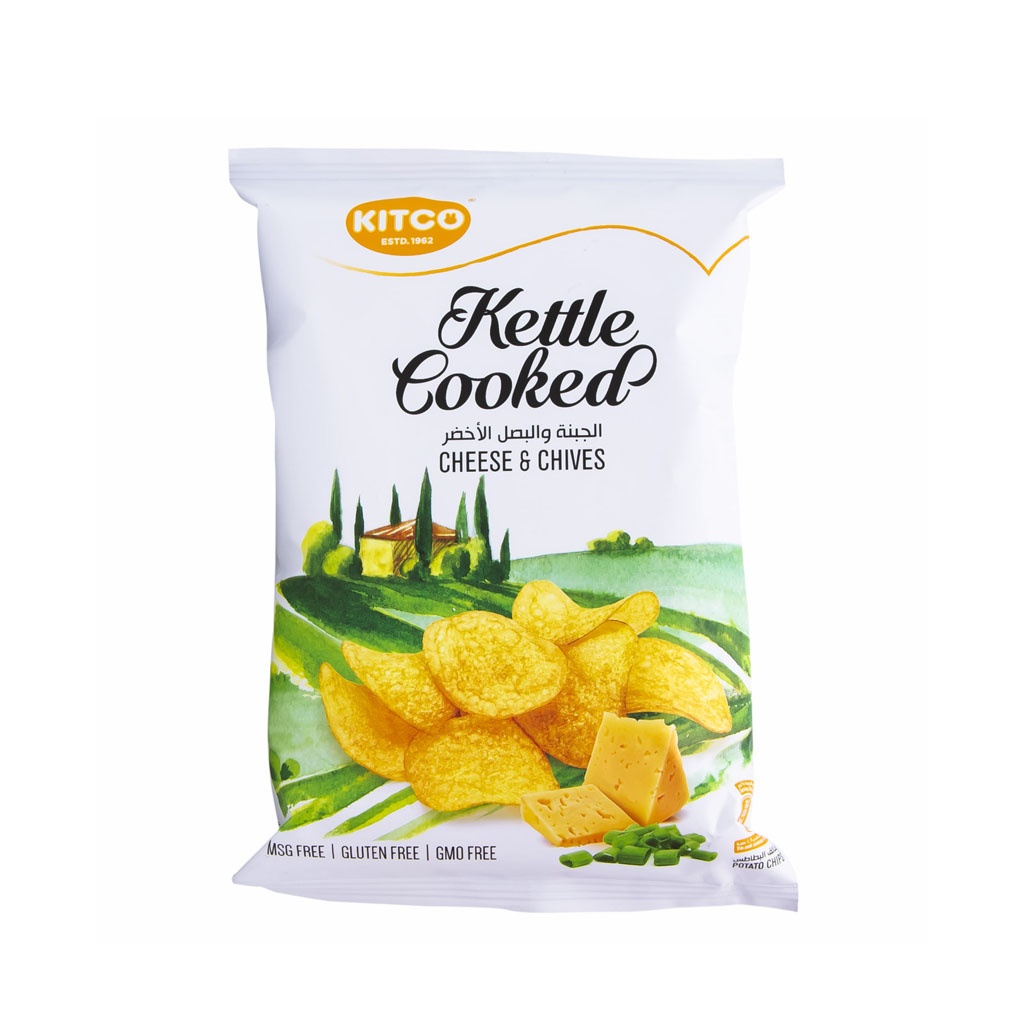 Kitco Kettle Cooked Potato Chips With Cheese &amp; Chives 40g