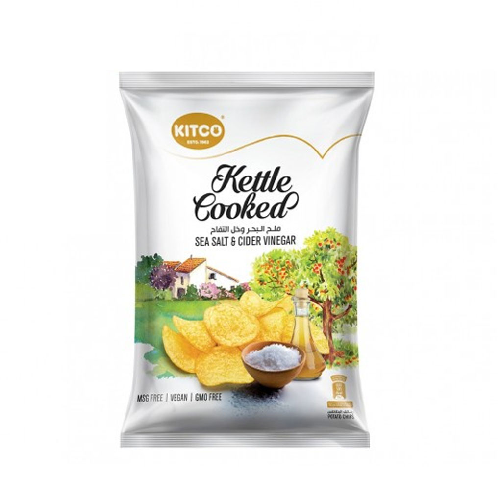 Kitco Kettle Cooked Potato Chips With Sea Salt &amp; Cider Vinegar 40g