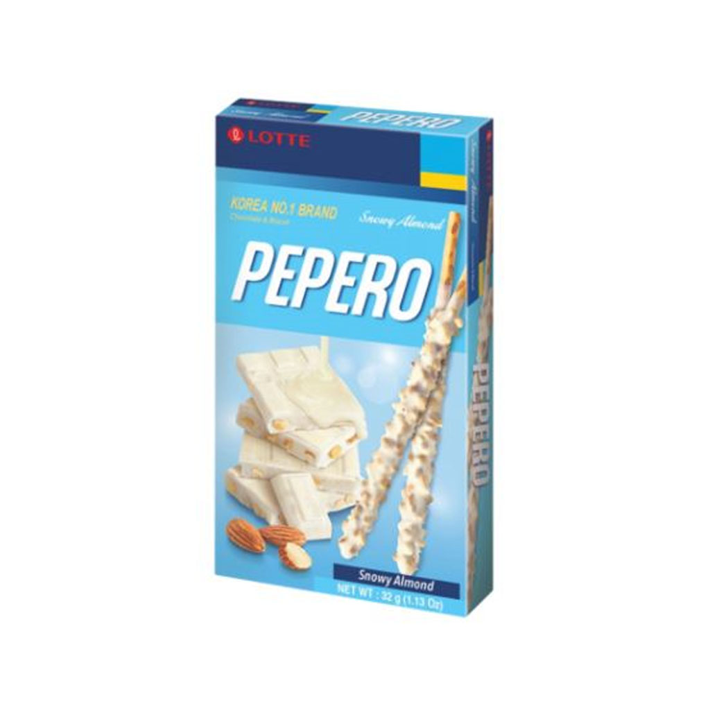 Lotte Pepero Snowy Almond Vanilla Biscuits 32g