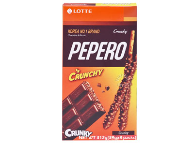 Lotte Pepero Crunchy Biscuit With Chocolate 8x39g
