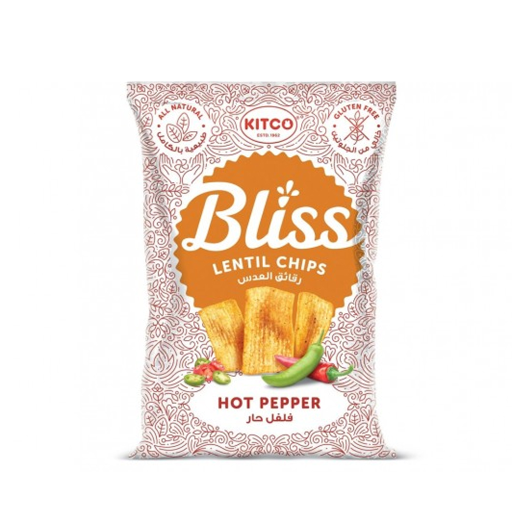 Kitco Bliss Lentil Chips Hot papper Chips 27g