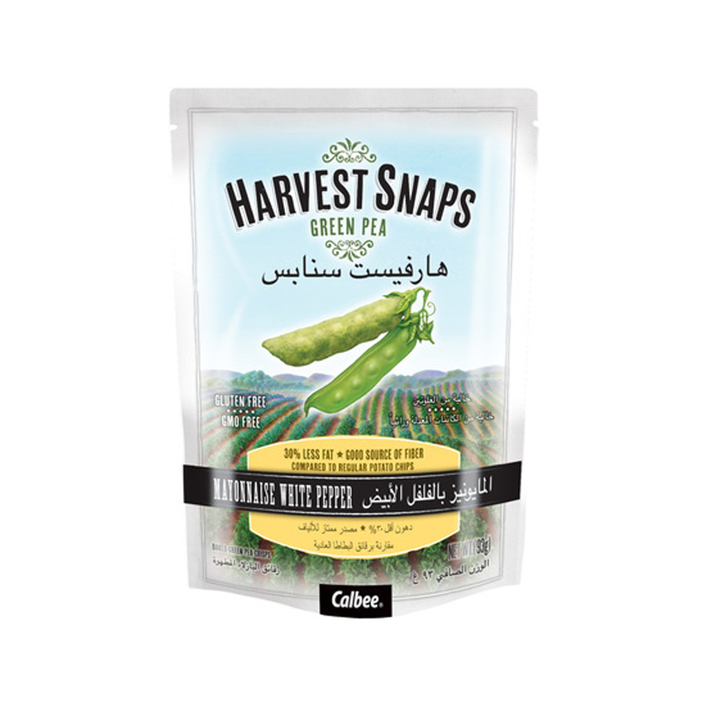 Harvest Snaps Green Pea Mayonies White Pepper Snacks Chips 93g