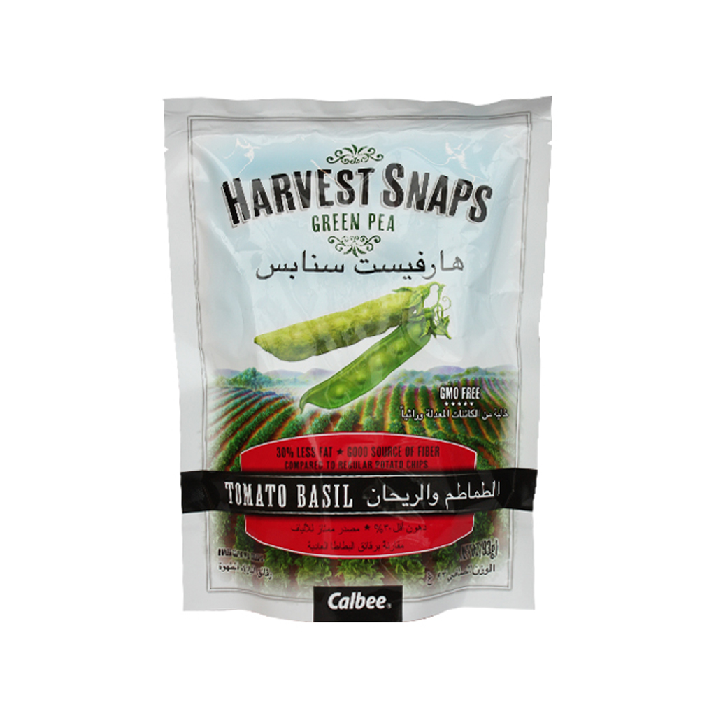 Harvest Snaps Green Pea Tomato Basil Snacks Chips 93g
