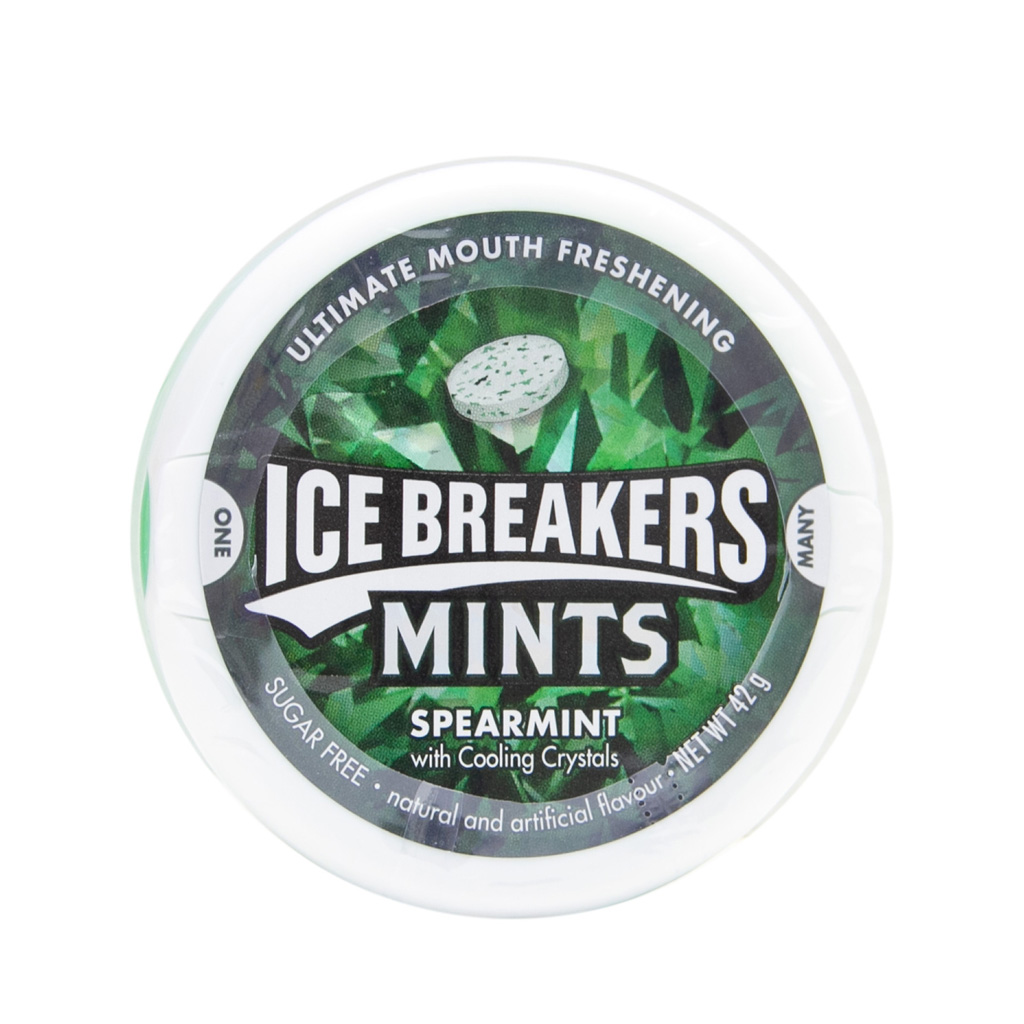 Ice Breakers Mints Spearmint With Cooling Ceystals Sugar Free Candy 42g