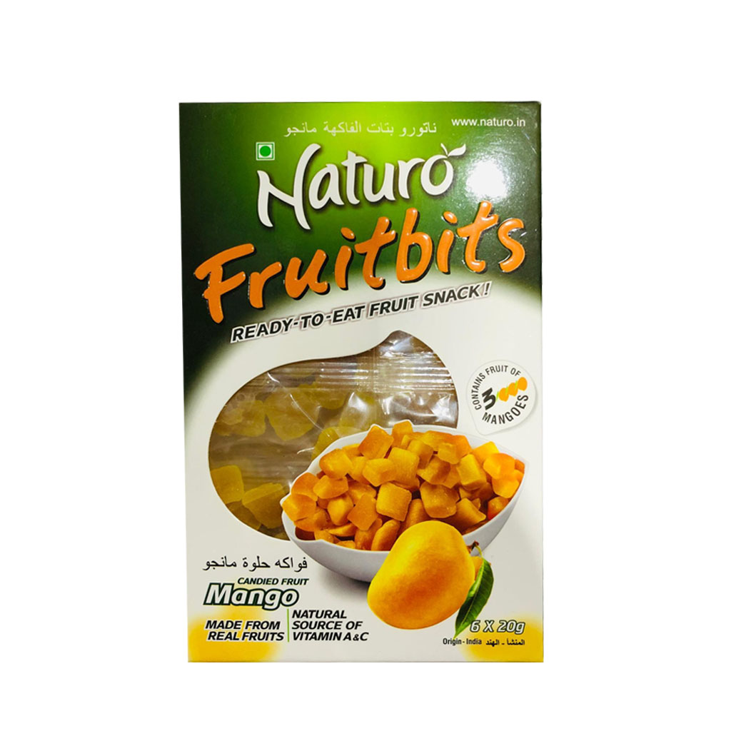 Naturo Fruit Bits Candied Fruit Mango 6x20g