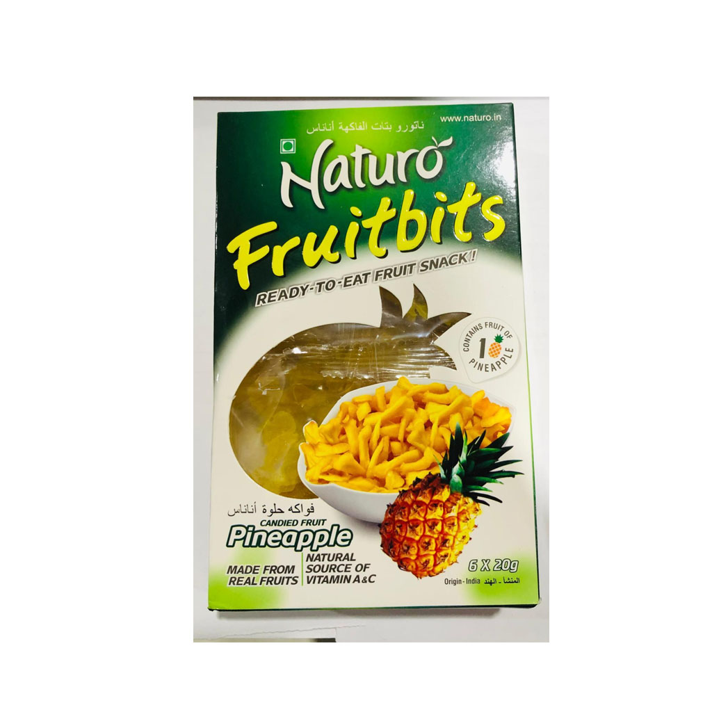 Naturo Fruit Bits Candied Fruit Pineapple 6x20g