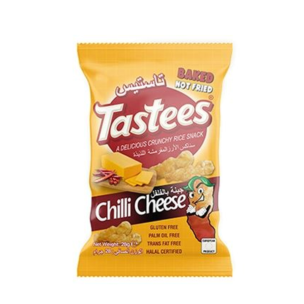 Tastees Crunchy Rice Snack Chilli Cheese Pufak  28g