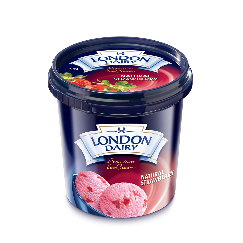 London Dairy Natural Strawberry Ice Cream 125ml